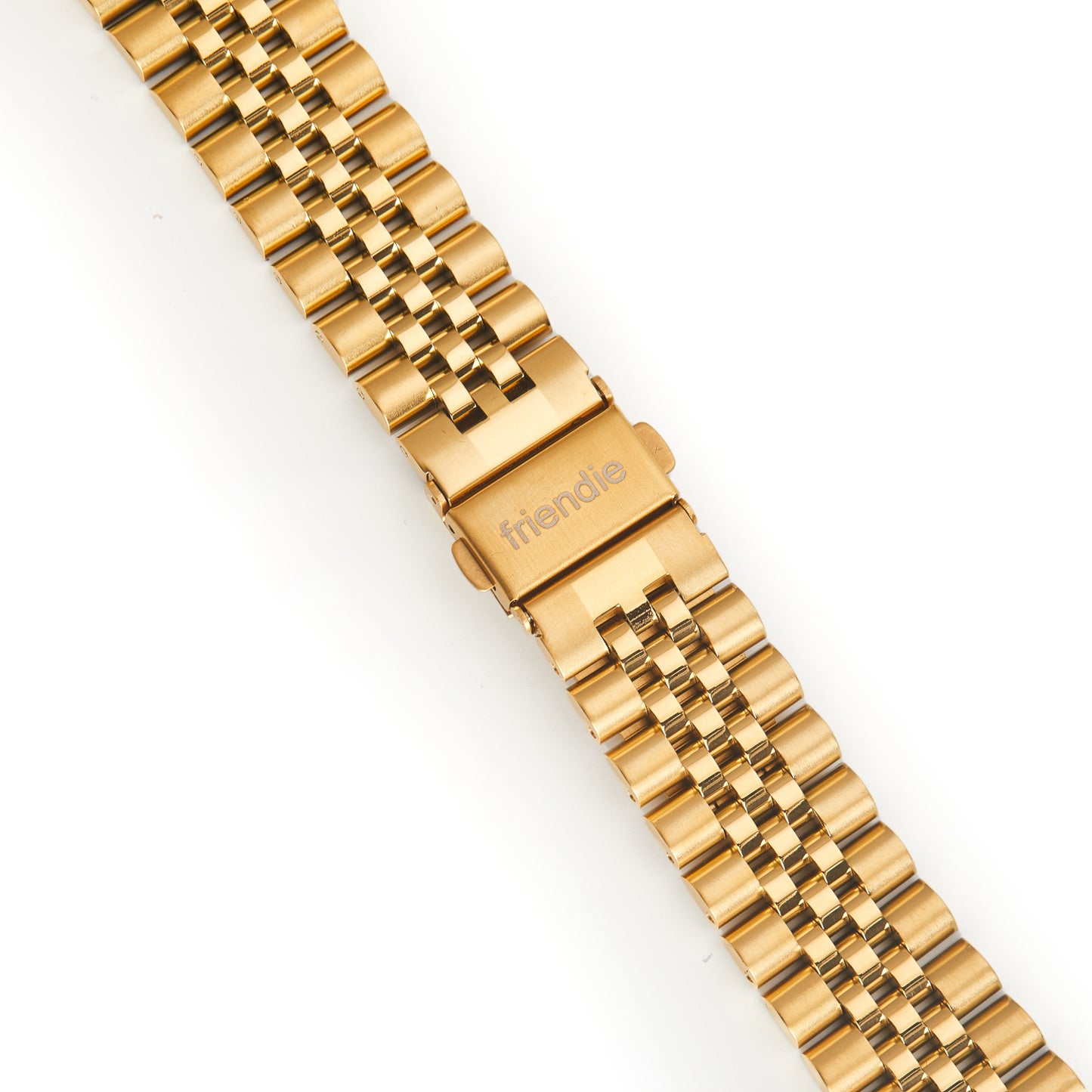 Stainless Steel Link Bracelet Band - The Perth in Gold - Compatible with Apple Watch Size 42mm to 45mm - Friendie Pty Ltd