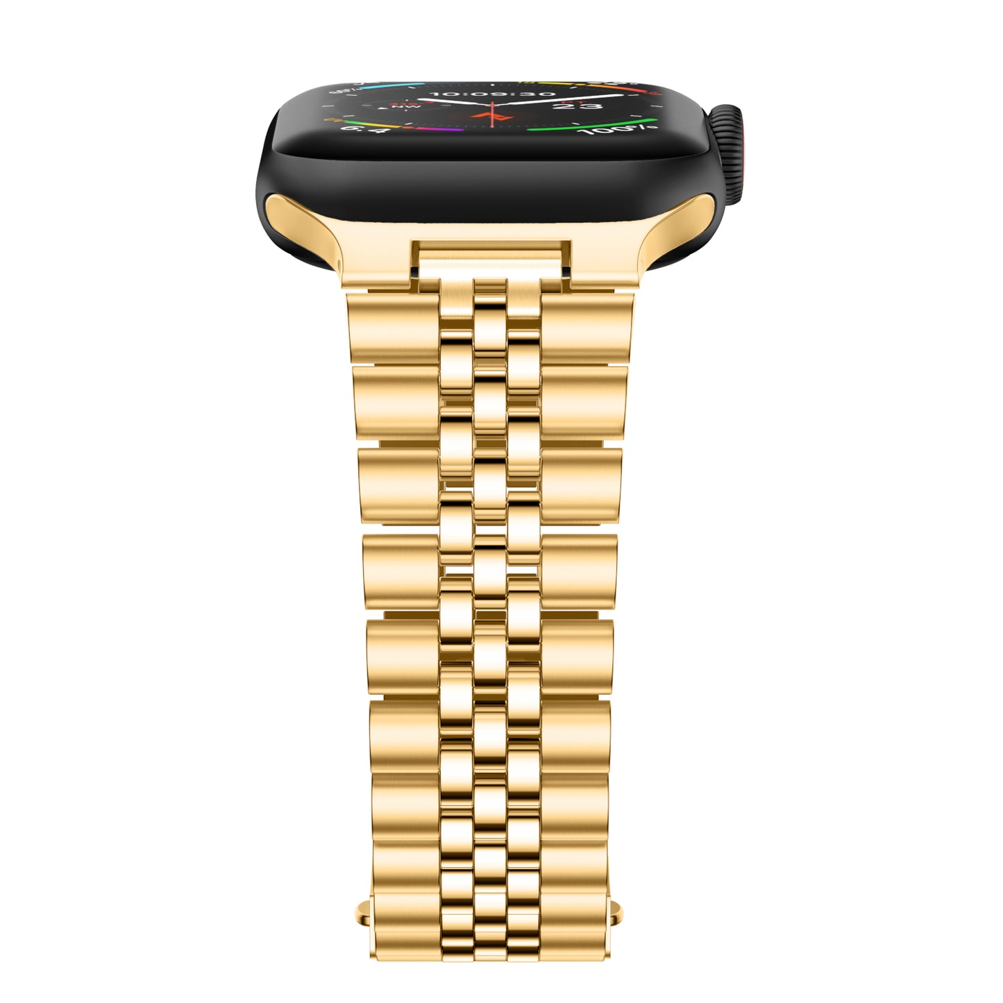 Stainless Steel Link Bracelet Band - The Perth in Gold - Compatible with Apple Watch Size 42mm to 45mm - Friendie Pty Ltd