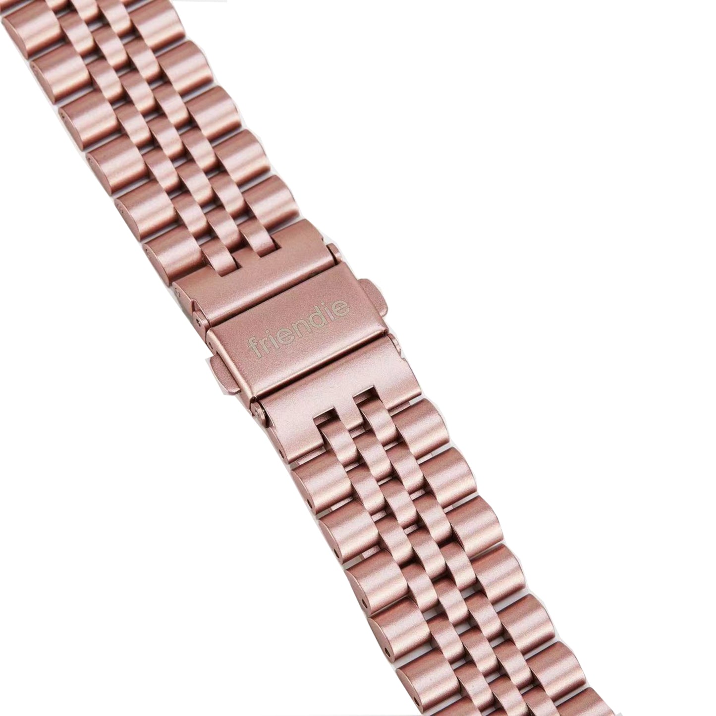 Stainless Steel Link Bracelet Band - The Perth in Rose Gold - Compatible with Apple Watch Size 42mm to 45mm - Friendie Pty Ltd