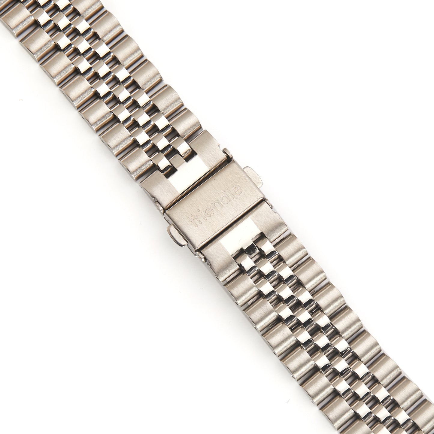 Stainless Steel Link Bracelet Band - The Perth in Silver - Compatible with Apple Watch Size 42mm to 45mm - Friendie Pty Ltd