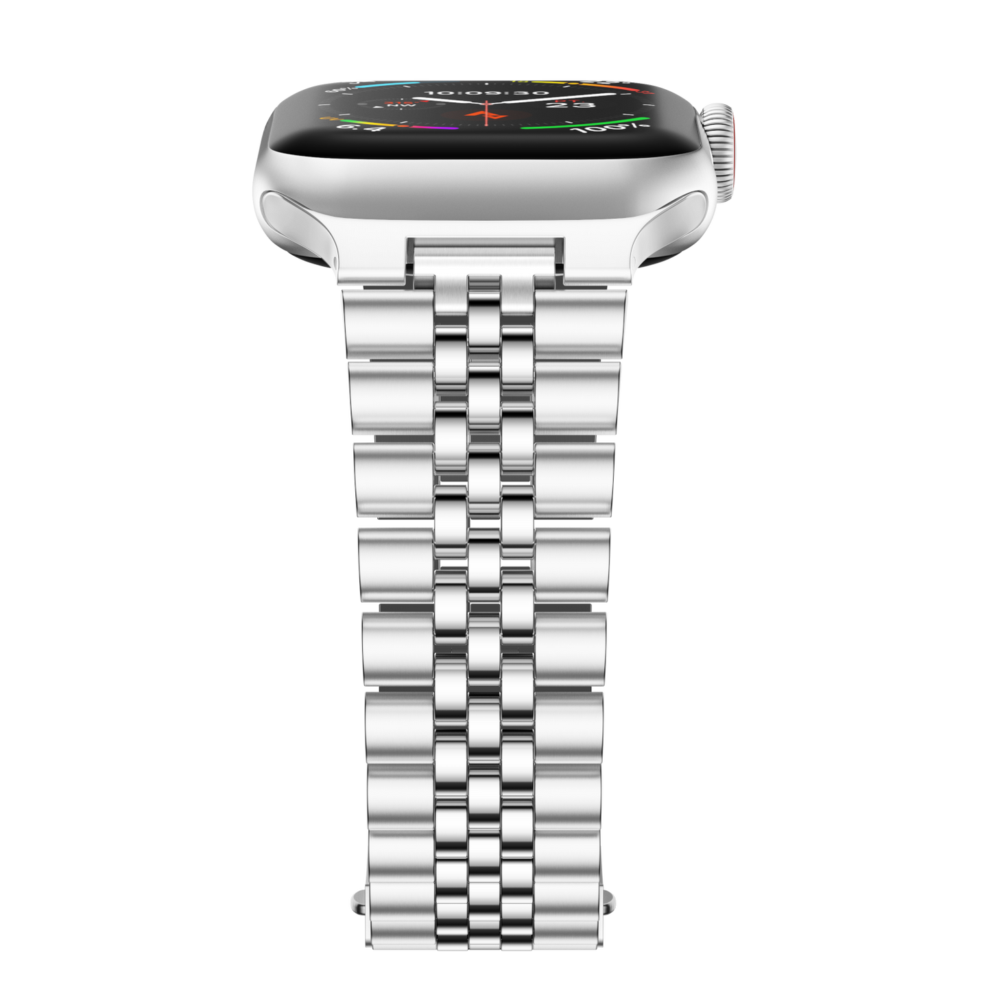 Stainless Steel Link Bracelet Band - The Perth in Silver - Compatible with Apple Watch Size 38mm to 41mm - Friendie Pty Ltd