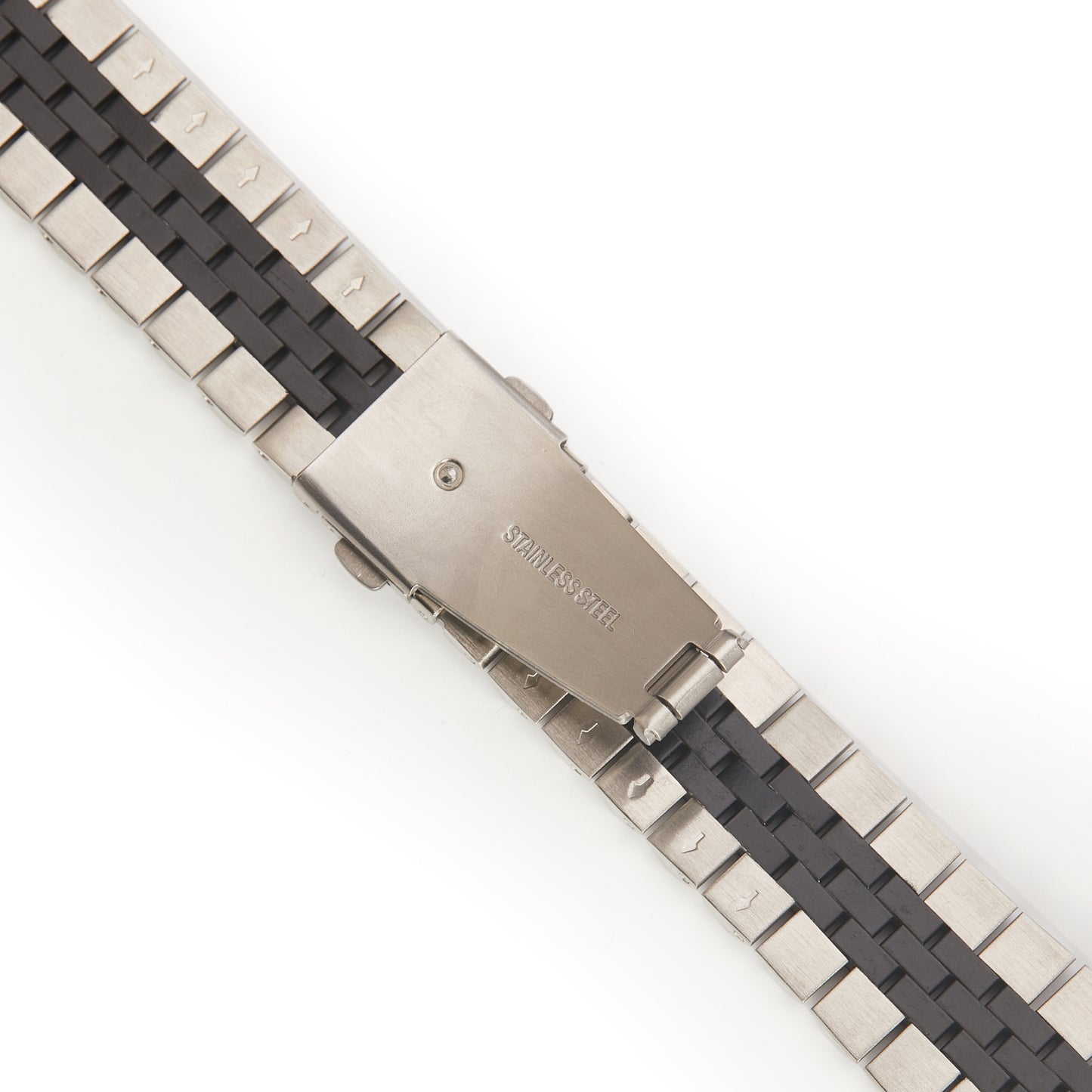 Stainless Steel Link Bracelet Band - The Perth in Silver and Black - Compatible with Apple Watch Size 38mm to 41mm - Friendie Pty Ltd