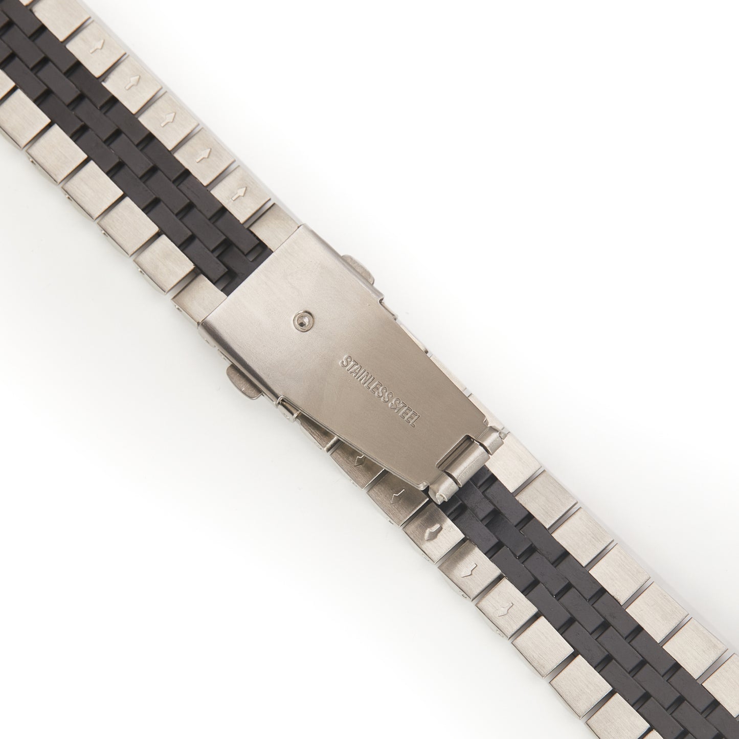 Stainless Steel Link Bracelet Band - The Perth in Silver and Black - Compatible with Apple Watch Size 42mm to 45mm - Friendie Pty Ltd