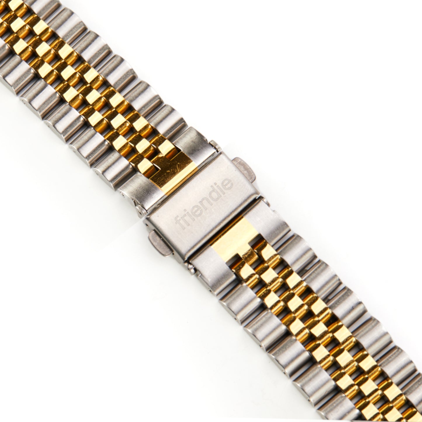 Stainless Steel Link Bracelet Band - The Perth in Silver and Gold - Compatible with Apple Watch Size 42mm to 45mm - Friendie Pty Ltd