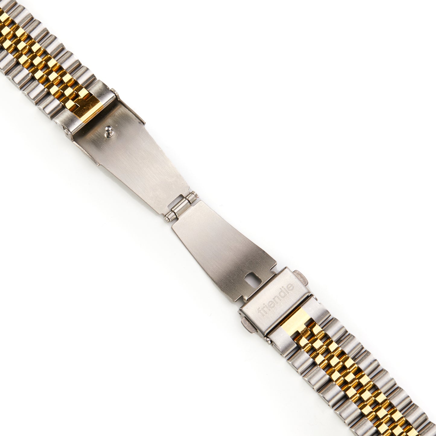 Stainless Steel Link Bracelet Band - The Perth in Silver and Gold - Compatible with Apple Watch Size 42mm to 45mm - Friendie Pty Ltd