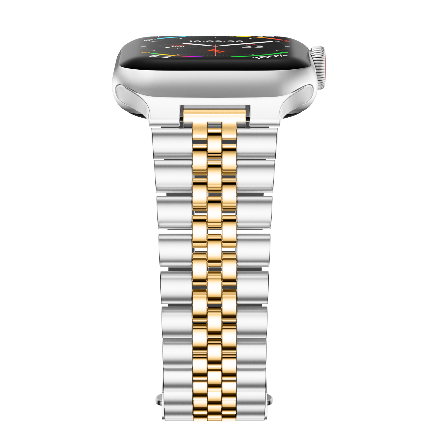 Stainless Steel Link Bracelet Band - The Perth in Silver and Gold - Compatible with Apple Watch Size 38mm to 41mm - Friendie Pty Ltd