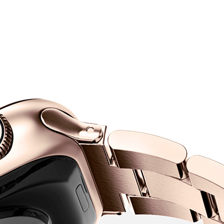 Stainless Steel Link Bracelet Band - The Sydney in Rose Gold - Compatible with Apple Watch Size 42mm to 45mm - Friendie Pty Ltd