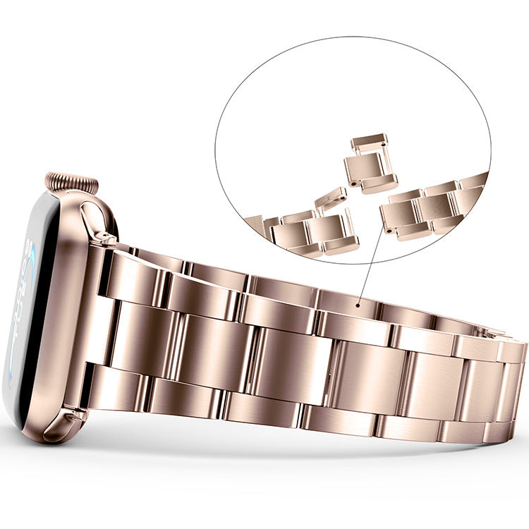 Stainless Steel Link Bracelet Band - The Sydney in Rose Gold - Compatible with Apple Watch Size 38mm to 41mm - Friendie Pty Ltd