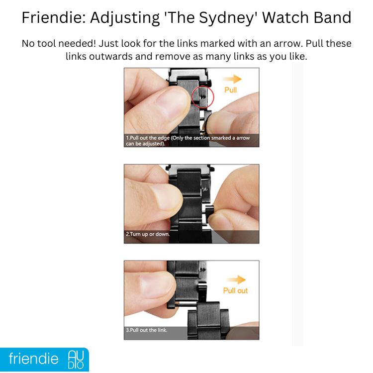 Stainless Steel Link Bracelet Band - The Sydney in Rose Gold - Compatible with Apple Watch Size 38mm to 41mm - Friendie Pty Ltd