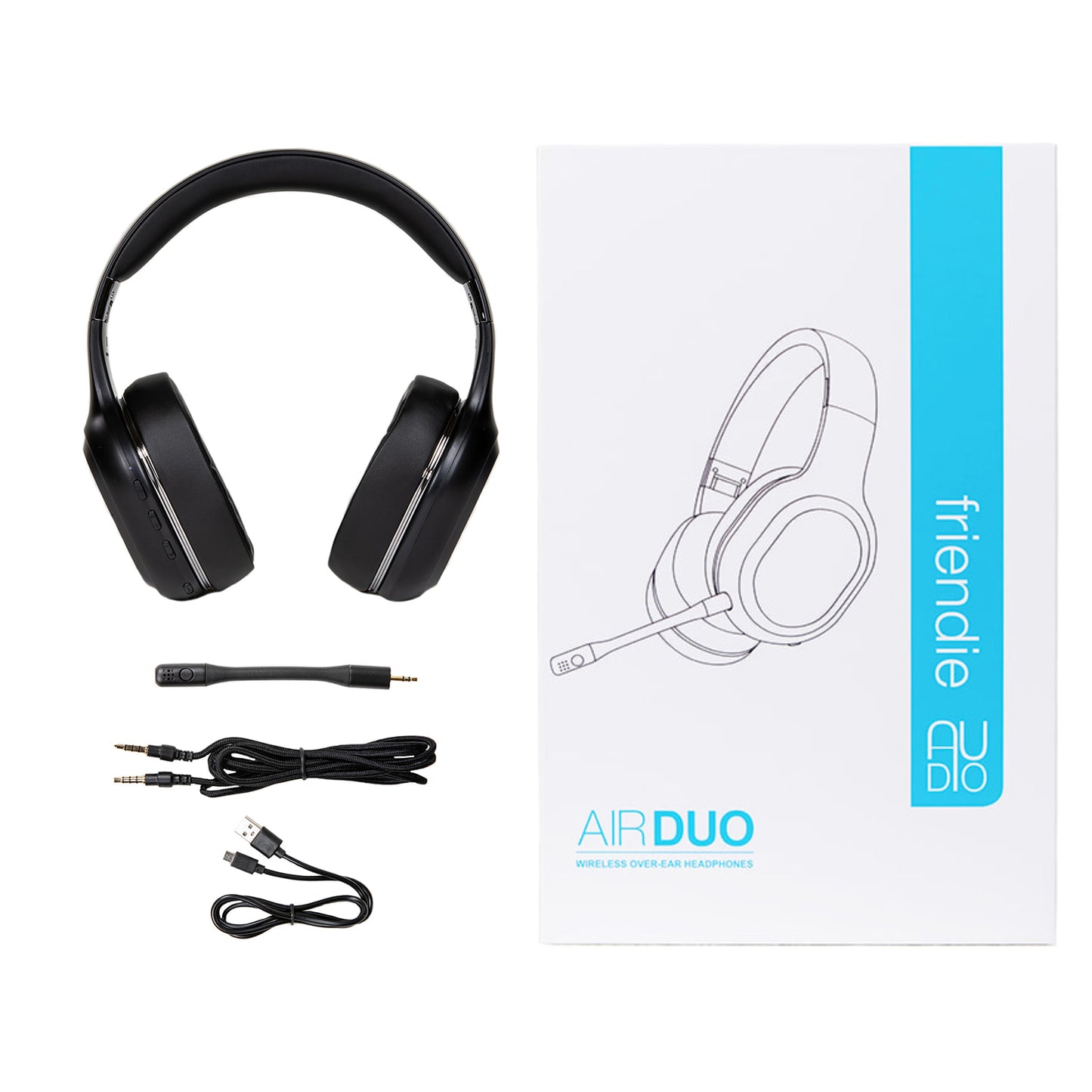 AIR Duo Matte Black (Over Ear Wireless Headphones), Over Ear Headphones, Friendie Audio Pty Ltd, Friendie Audio Pty Ltd