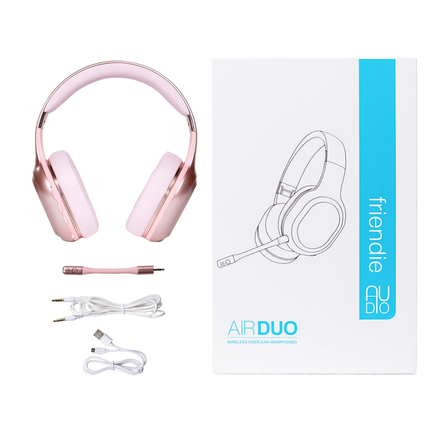 AIR Duo Rose Gold (Over Ear Wireless Headphones), Over Ear Headphones, Friendie Audio Pty Ltd, Friendie Audio Pty Ltd