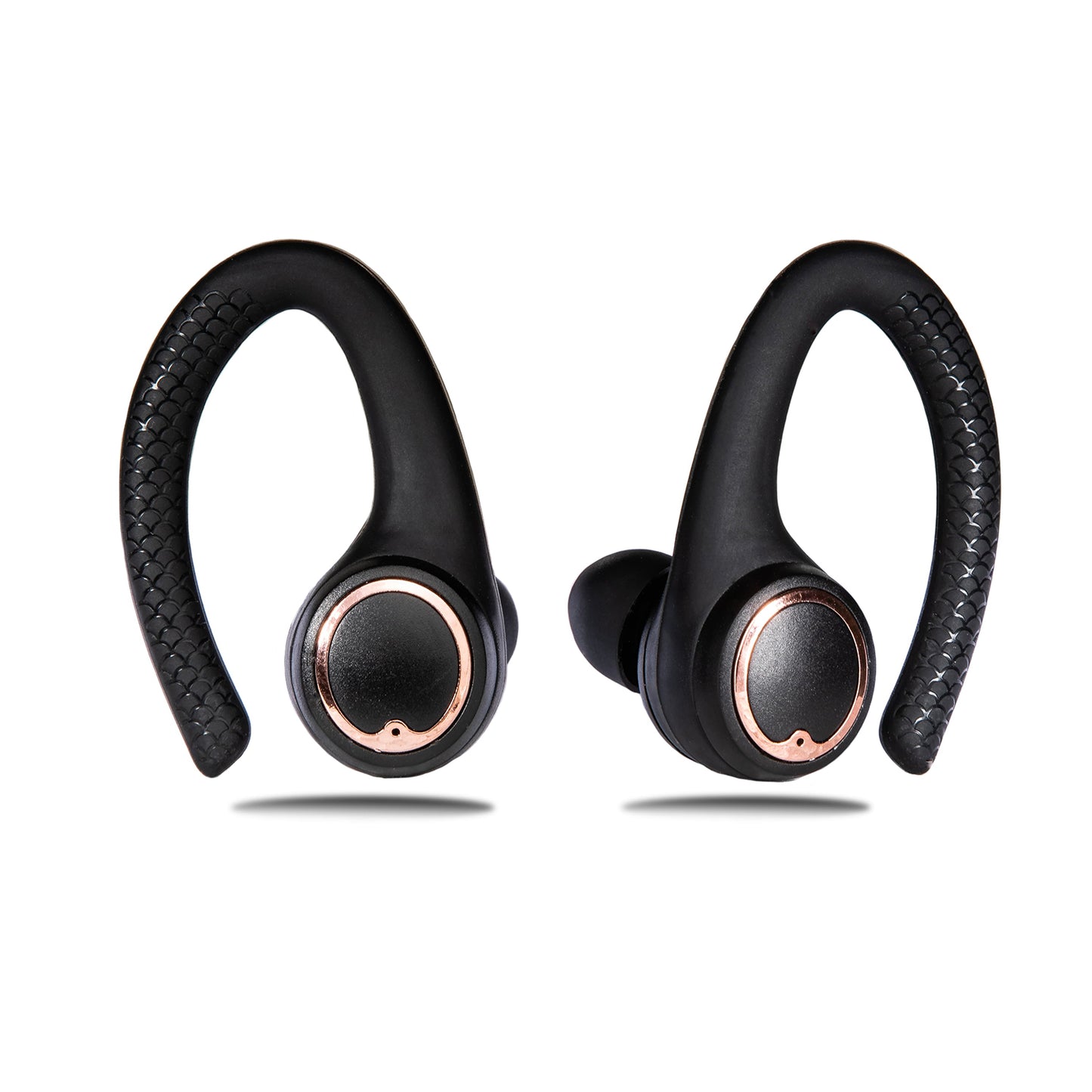 AIR Active 2.0 Matte Black Rose Gold Sport Earbuds (In Ear Wireless Headphones) - Friendie Audio Pty Ltd