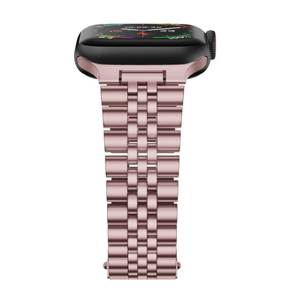 Stainless Steel Link Bracelet Band - The Perth in Rose Gold - Compatible with Apple Watch Size 42mm to 45mm - Friendie Pty Ltd