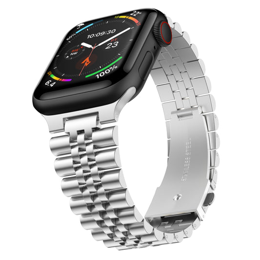 Stainless Steel Link Bracelet Band - The Perth in Silver - Compatible with Apple Watch Size 38mm to 41mm - Friendie Pty Ltd