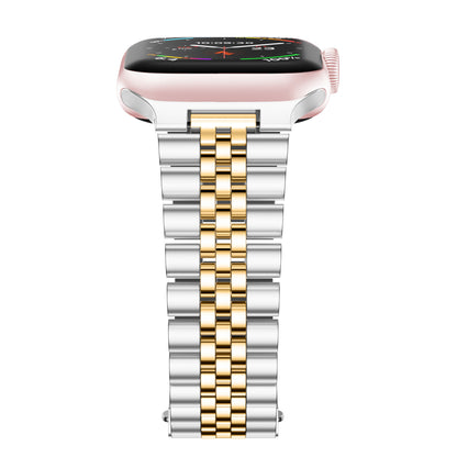 Stainless Steel Link Bracelet Band - The Perth in Silver and Gold - Compatible with Apple Watch Size 38mm to 41mm - Friendie Pty Ltd