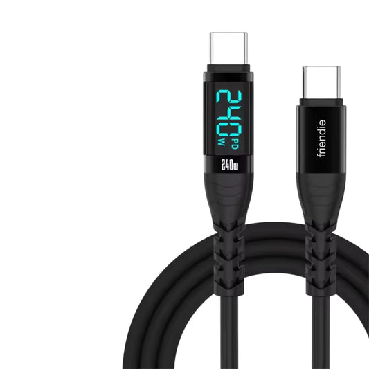 Elite USB-C to USB-C 2.0M Charging Cable - Black Liquid Silicone