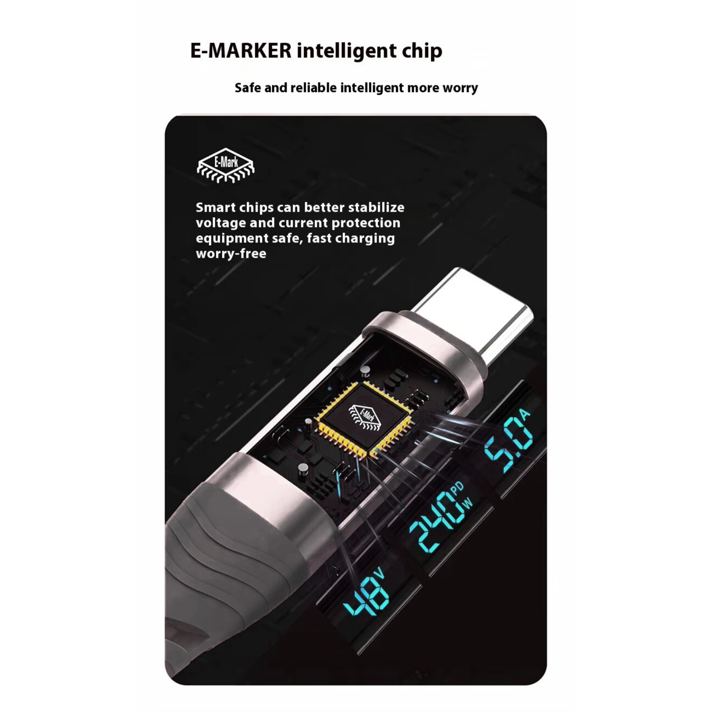 Elite USB-C to USB-C 1.2M Charging Cable - Black Liquid Silicone