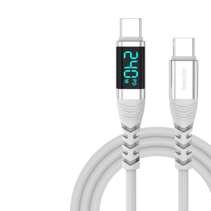 Elite USB-C to USB-C 1.2M Charging Cable - White Liquid Silicone