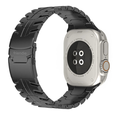 Stainless Steel Link Bracelet Band (Ultra) – The Darwin Ultra in Black – Compatible with Apple Watch Ultra (Friendie size Large) - Friendie Pty Ltd