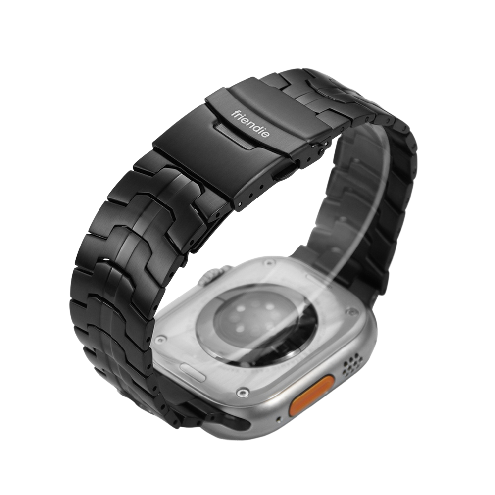 Stainless Steel Link Bracelet Band (Ultra) – The Darwin Ultra in Black – Compatible with Apple Watch Ultra (Friendie size Large) - Friendie Pty Ltd