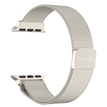 Stainless Steel Link Woven Mesh Infinite Loop Band - The Melbourne in Starlight - Compatible with Apple Watch Size 38mm to 41mm - Friendie Pty Ltd