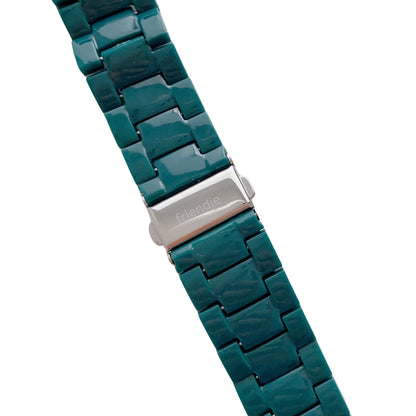Resin Link Bracelet Band Small - The Sydney Beaches - Narrabeen (Green) - Compatible with Apple Watch Size 42mm to 45mm - Friendie Pty Ltd