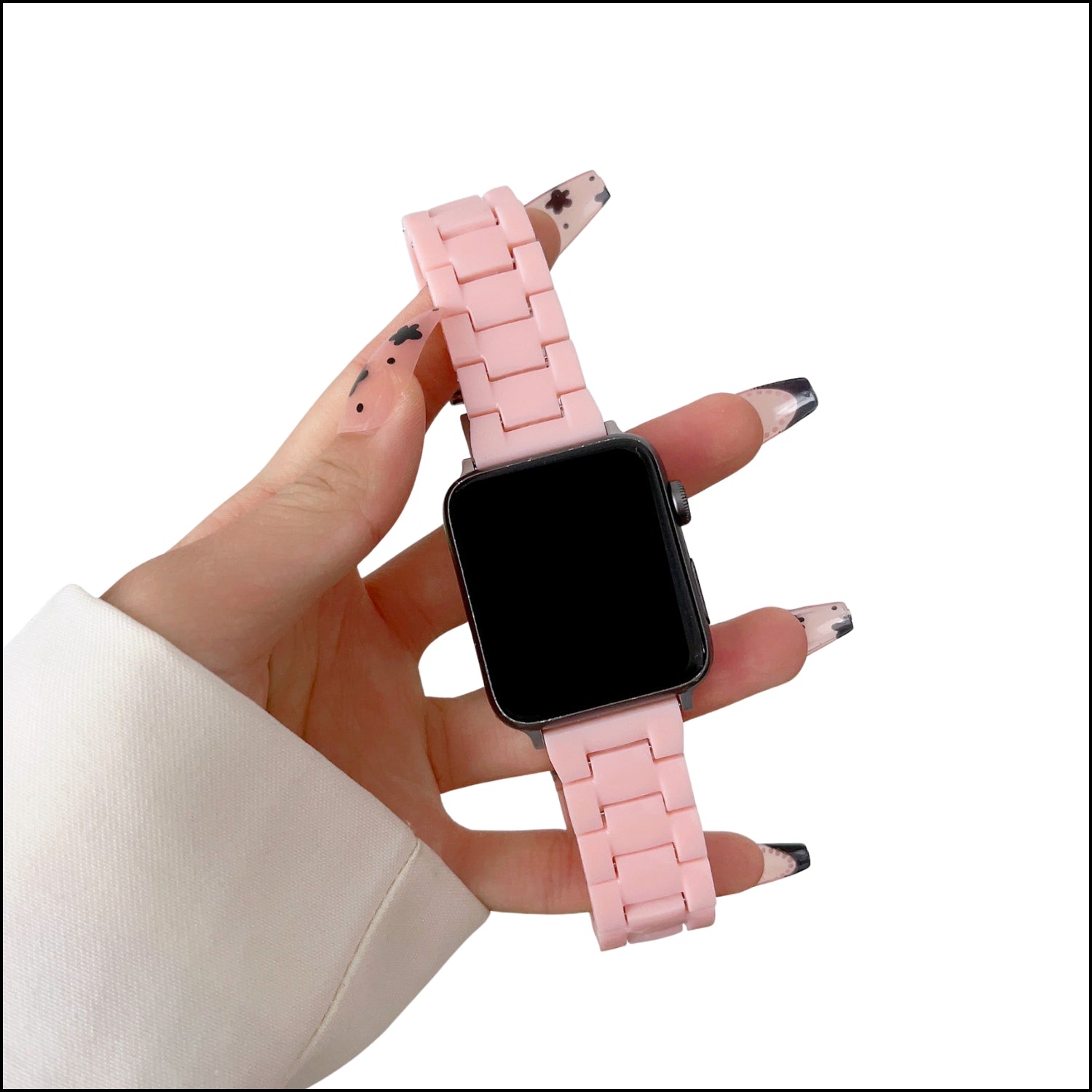 Resin Link Bracelet Band Small - The Sydney Beaches - Palm Beach (Pink) - Compatible with Apple Watch Size 42mm to 45mm - Friendie Pty Ltd