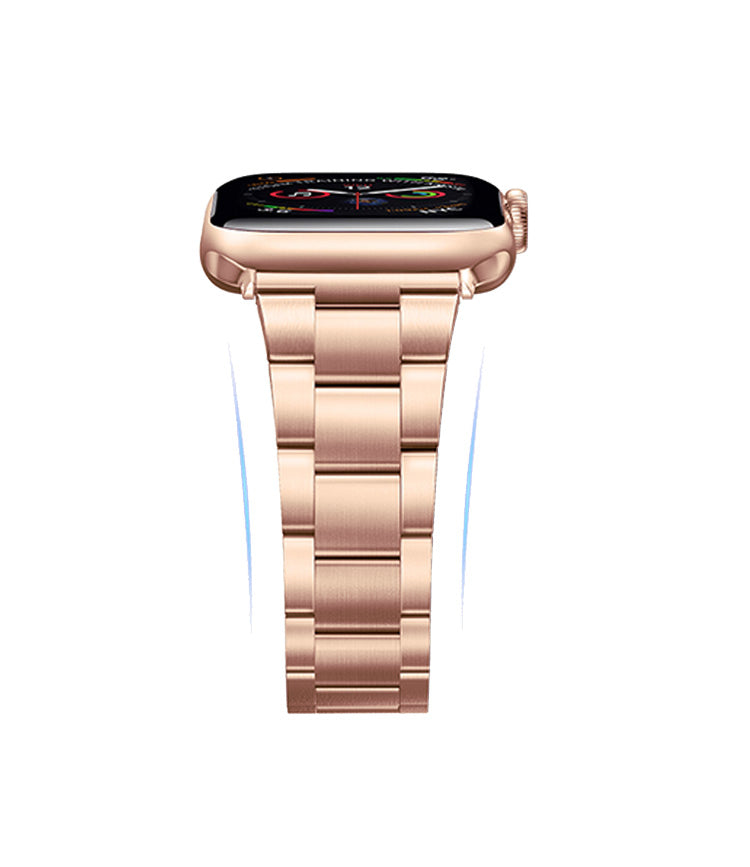 Stainless Steel Link Bracelet Band - The Sydney in Rose Gold - Compatible with Apple Watch Size 42mm to 45mm - Friendie Pty Ltd