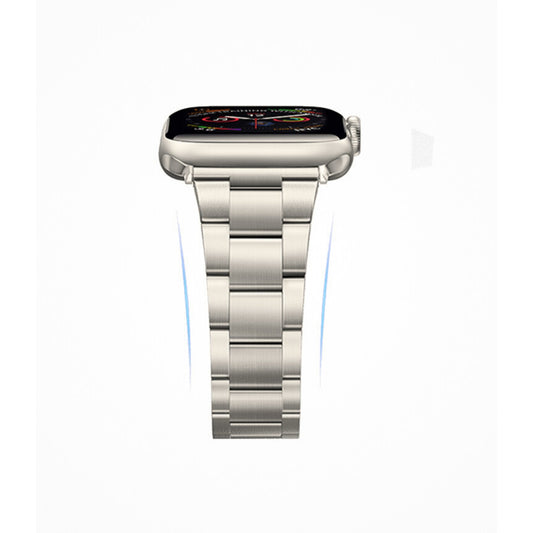 Stainless Steel Link Bracelet Band - The Sydney in Titanium Large - Compatible with Apple Watch Size 42mm to 45mm - Friendie Pty Ltd