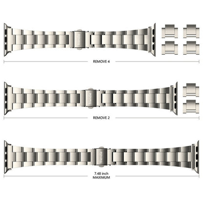 Stainless Steel Link Bracelet Band - The Sydney in Titanium Large - Compatible with Apple Watch Size 42mm to 45mm - Friendie Pty Ltd