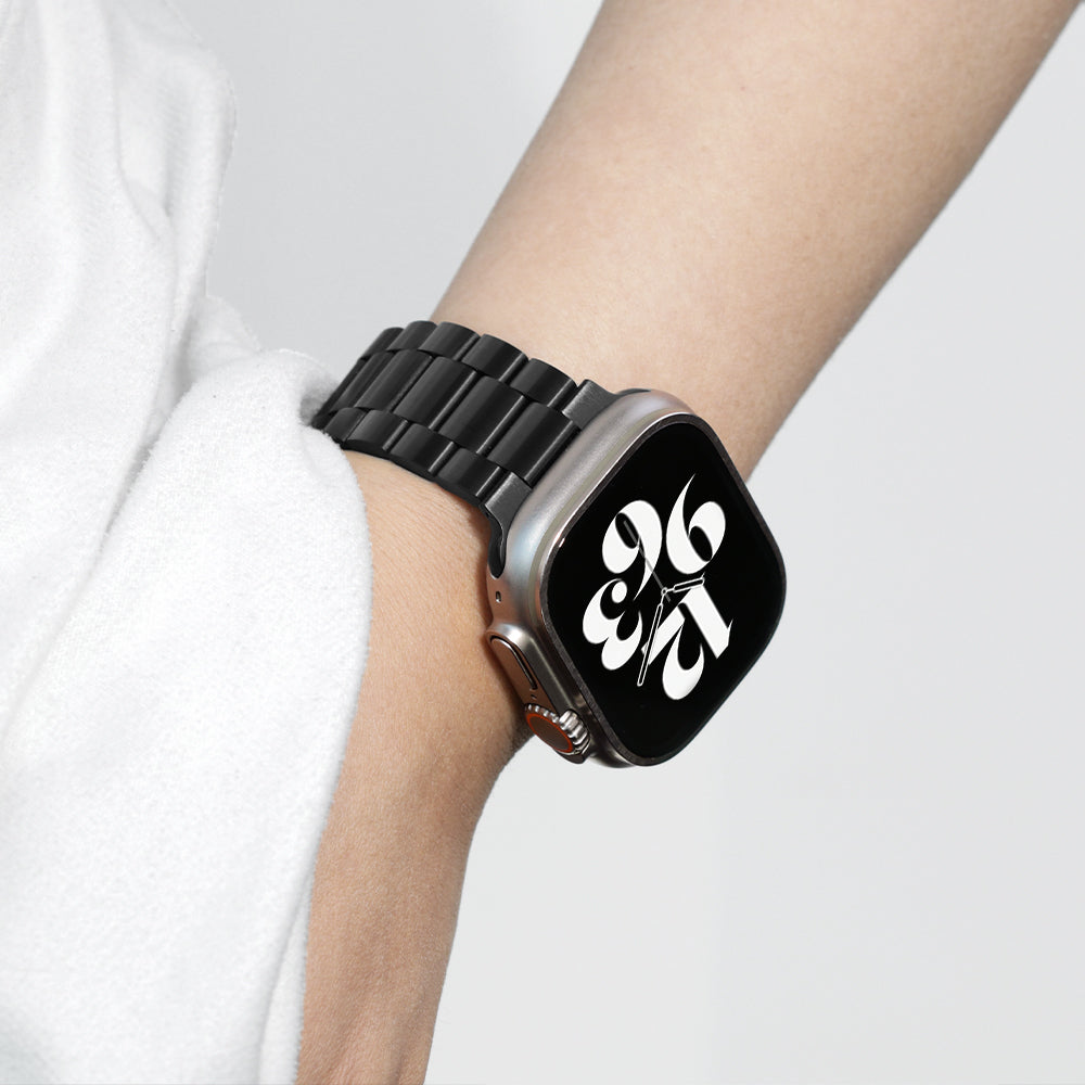 Stainless Steel Link Bracelet Band (Ultra) – The Sydney Ultra in Black – Compatible with Apple Watch Ultra (Friendie size Large) - Friendie Pty Ltd