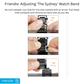 Stainless Steel Link Bracelet Band - The Sydney in Black - Compatible with Apple Watch Size 42mm to 45mm - Friendie Pty Ltd