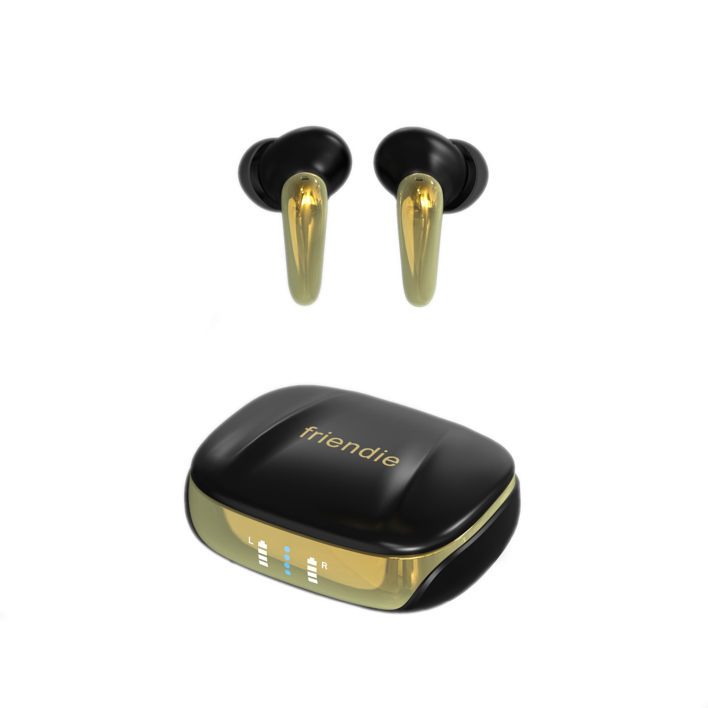 AIR Focus ANC Matte Black and Gold Active Noise Cancelling Earbuds (In Ear Wireless Headphones) - Friendie Pty Ltd