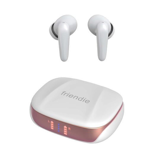 AIR Focus ANC Pearl White and Rose Gold Active Noise Cancelling (In Ear Wireless Headphones) - Friendie Audio Pty Ltd