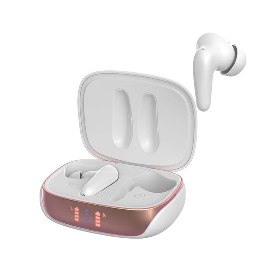 AIR Focus ANC Pearl White and Rose Gold Active Noise Cancelling (In Ear Wireless Headphones) - Friendie Audio Pty Ltd