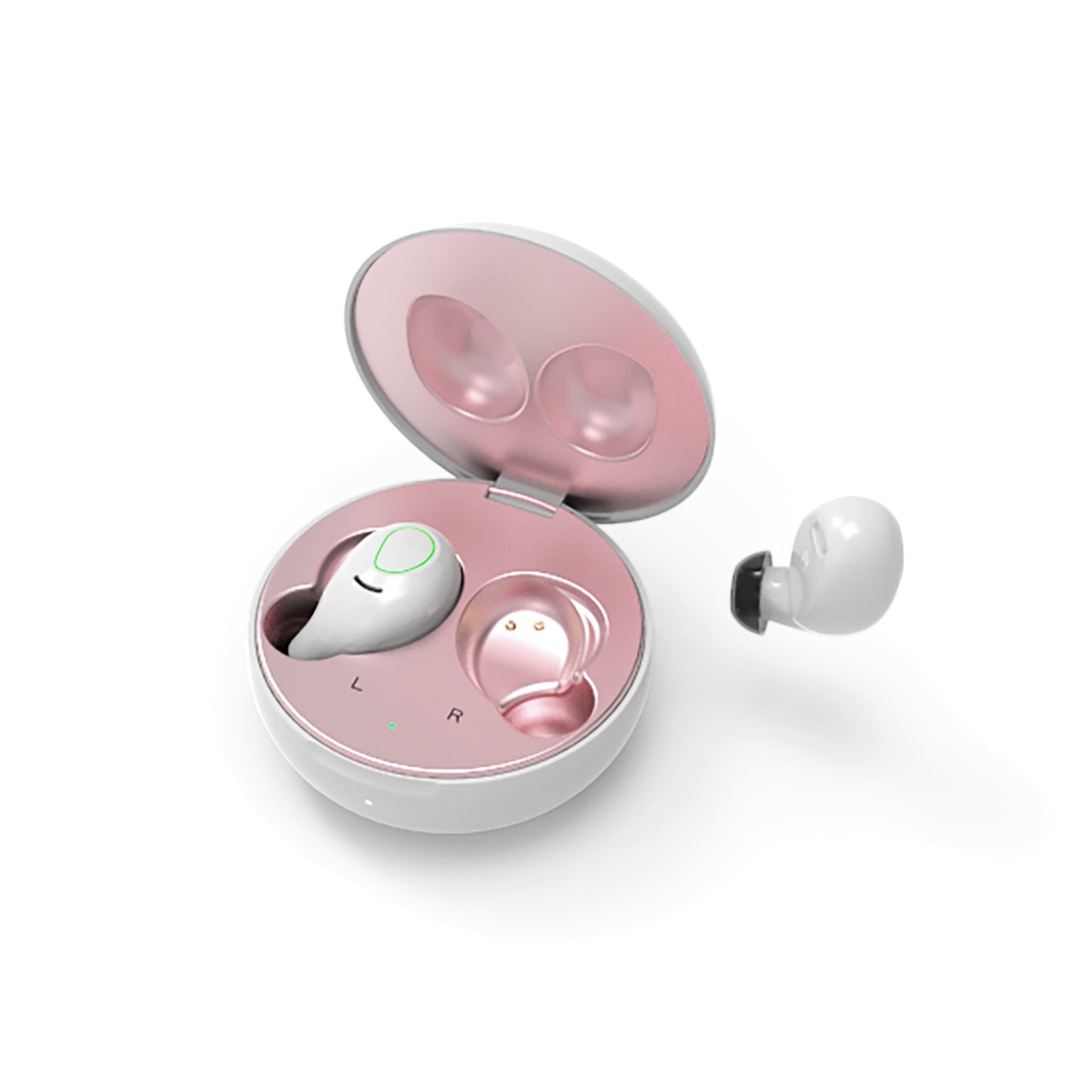 AIR ZEN 2.0 Pearl White and Rose Gold Earbuds (In Ear Wireless Headphones) - Grade A - Friendie Audio Pty Ltd